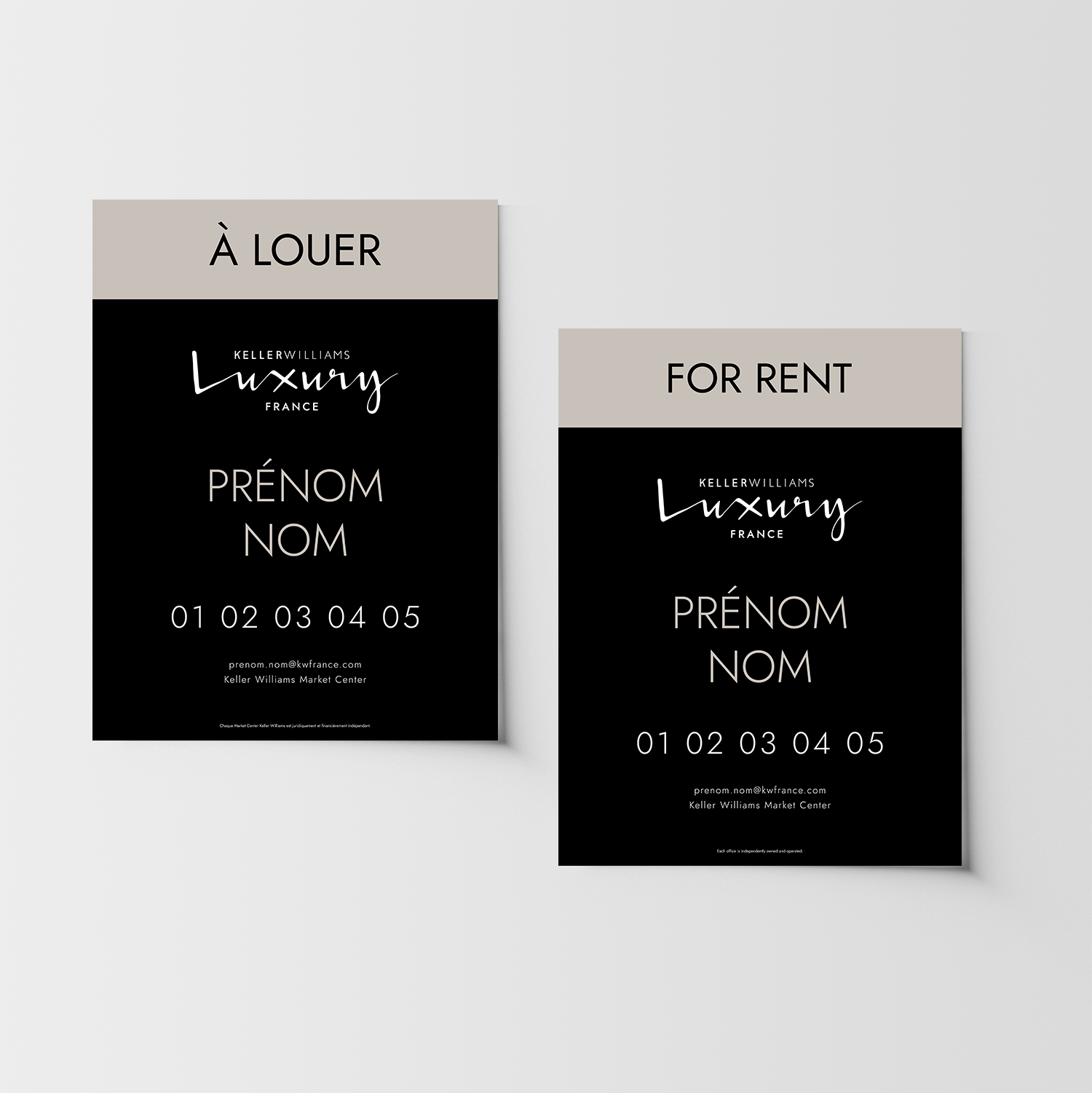 Panneaux Immobiliers - Luxury - À Louer - 60x80 cm