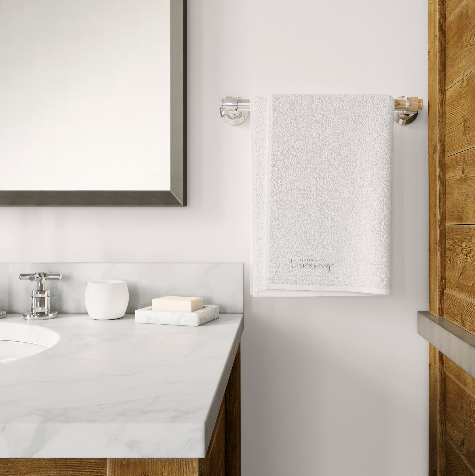 Serviette de bain 70 x 140 cm - KW Luxury - Blanc